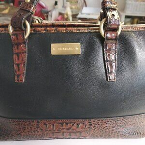 Brahmin Black Leather Satchel  from the Melbourne Tuscan Collection